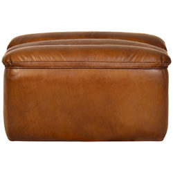 Halo Russo Leather Footstool Old Saddle Walnut